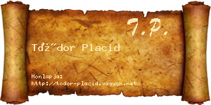 Tódor Placid névjegykártya